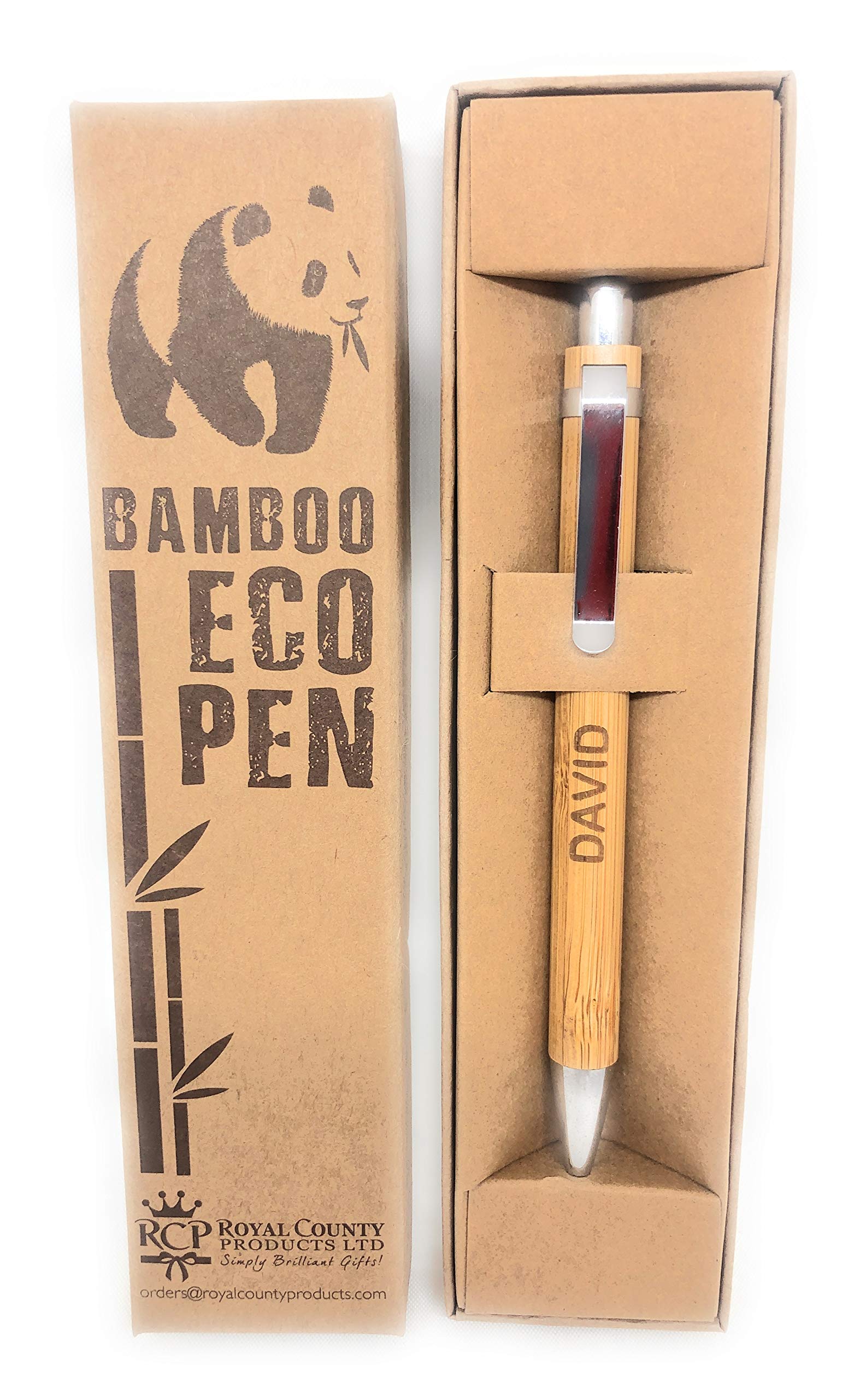 Royal County Personalised Bamboo Pens - Eco Friendly - David
