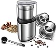 SHARDOR Coffee Grinder Electric, Spice Grinder Electric, Wet Grinder for Spices and Seeds with 2 Removable Stainless Steel Bowls, Silver