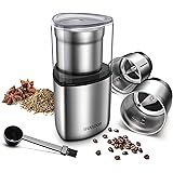 SHARDOR Coffee Grinder Electric, Spice Grinder Electric, Wet Grinder for Spices and Seeds with 2 Removable Stainless Steel Bo
