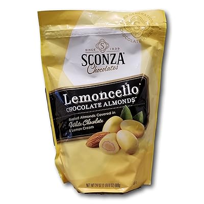 Sconza large Pouch Confections Lemoncello Almonds Zipper Pouch, 24 Ounce