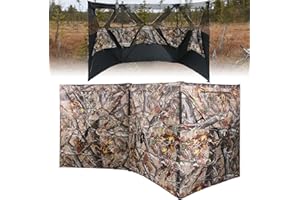 ShedOFF See Through 3 Panel Hunting Blind, 3 Side Ground Blinds with Carrying Bag, Portable Pop Up Ground Blinds for Deer Duck Turkey Hunting