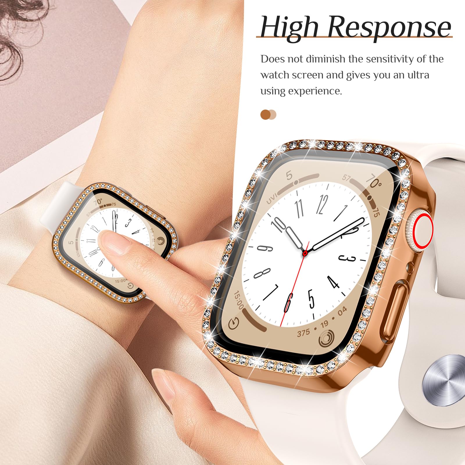 Goton 2-Pack Bling Case for Apple Watch Series 9 8