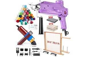 Riiai Tufting Gun Starter Kit with Tufting Frame 2024 New, Tufting Gun Cut Pile & Loop Pile, Tufting Frame 29.5”x 29.5”, 200W Carpet Trimmer-Rug Tufting Gun Making Kit for Rug Tufting(Purple)