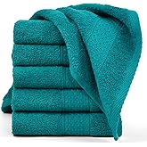 Cleanbear Wash Cloths Turquoise Washcloths for Face and Body Ultra Soft Washcloth for Sensitive Skins 6 Pack 13 by 13 Inches