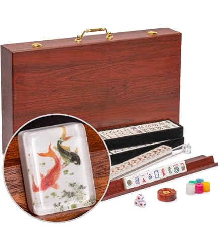 QYZKA Juego De Riichi Ahjong Japonés, Azulejos Blancos Y Aarillos De
