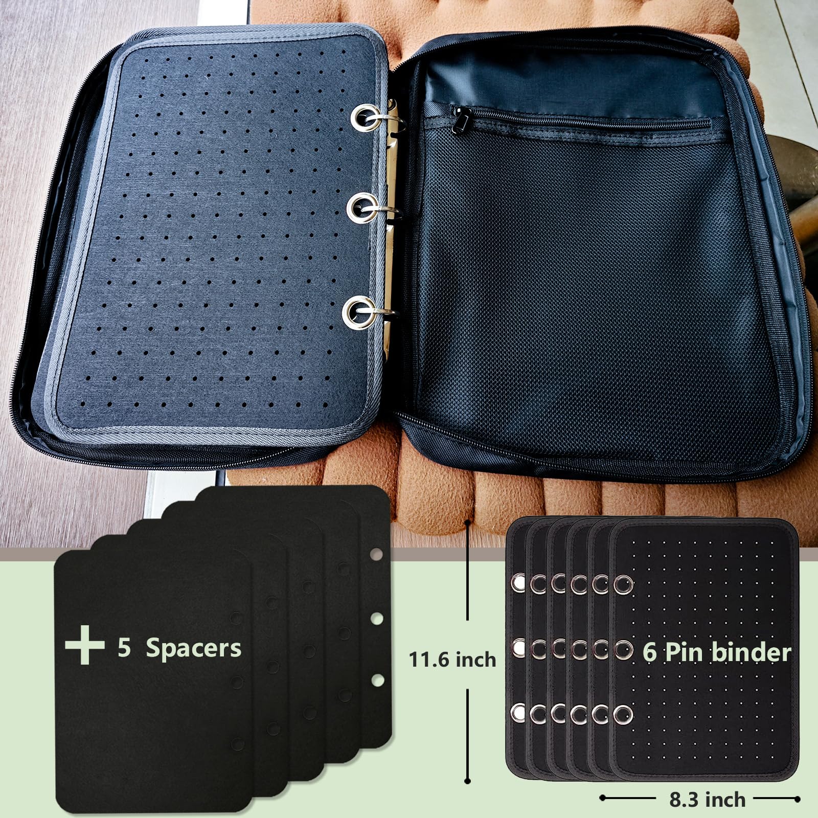 Mi Ya Mi Lai 6 Pages Pin Books For Collectors, Enamel Pin Display Pages Pin Carrying Case, Travel Brooch Pins Display Bag(Not Include any Accessories)