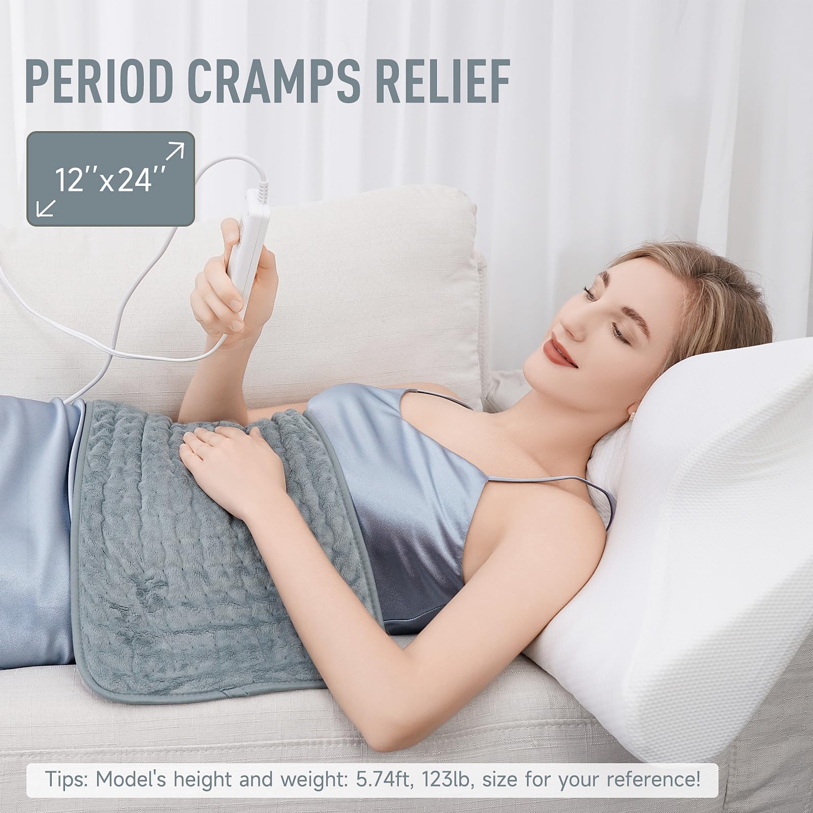 Heating Pad for Back Pain Relief & Cramps, KOT Heating Pads with Auto Shut Off Large, 6 Heat Settings Electric Heated Pad, Gifts for Women, Gifts for Men, 12