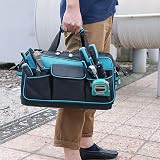 DURATECH 17" 32 Pocket Large Tool Bag Hard Base Wide Mouth 840D Heavy Duty view 8
