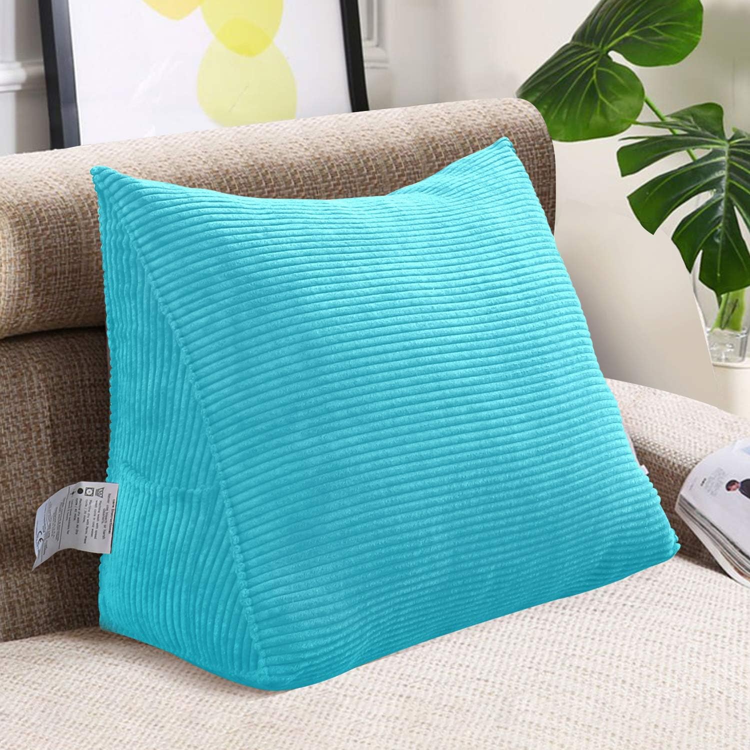 VERCART Wedge Pillow for Sofa Bed Cushion Triangular Backrest Back