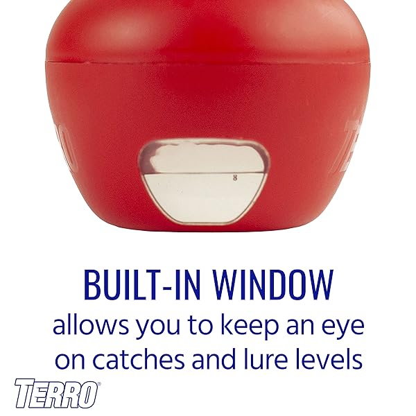 TERRO T2502 READY-TO-USE INDOOR FRUIT FLY TRAP WITH BUILT IN WINDOW – 2 TRAPS + 90 DAY LURE SUPPLY