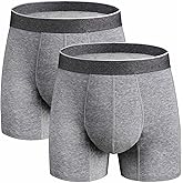 REELINDRY Washable Incontinence Underwear for Men, 2.3 oz Leak Proof Absorbent Reusable Briefs for Male Urine Leakage 2 Pack(Gray, L)
