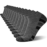 COOVAN 12 Pack Mens Ankle Socks Low Cut Cushioned Comfort Breathable Casual Socks 12 pairs