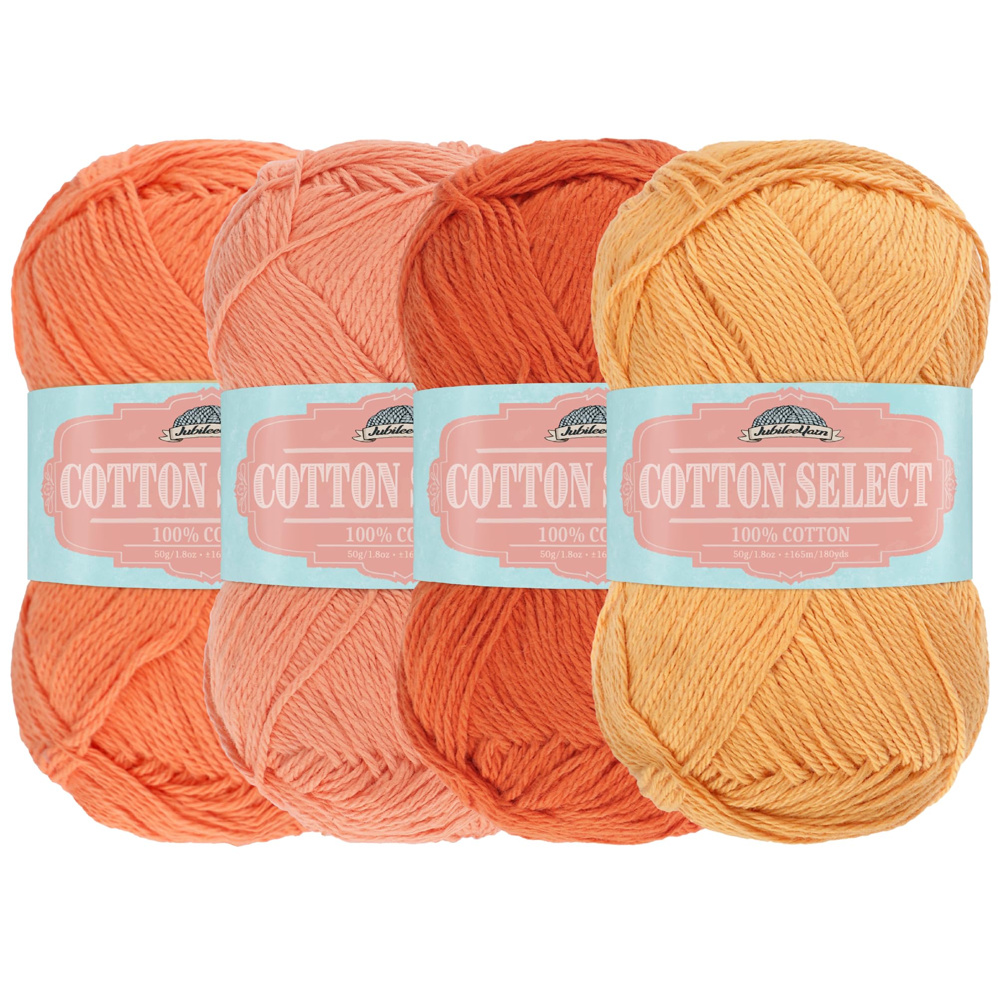 Cotton Select Sport Weight Yarn Color Palette Pack - 100% Fine Cotton - Shades of Orange - 4 Skeins — image 1