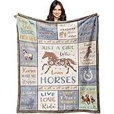 XALAZY Horse Gifts for Girls Women, Horse Blanket for Girls 50" x 60", Christmas Birthday Gifts for Horse Lovers, Equestrian Present for Women Throw