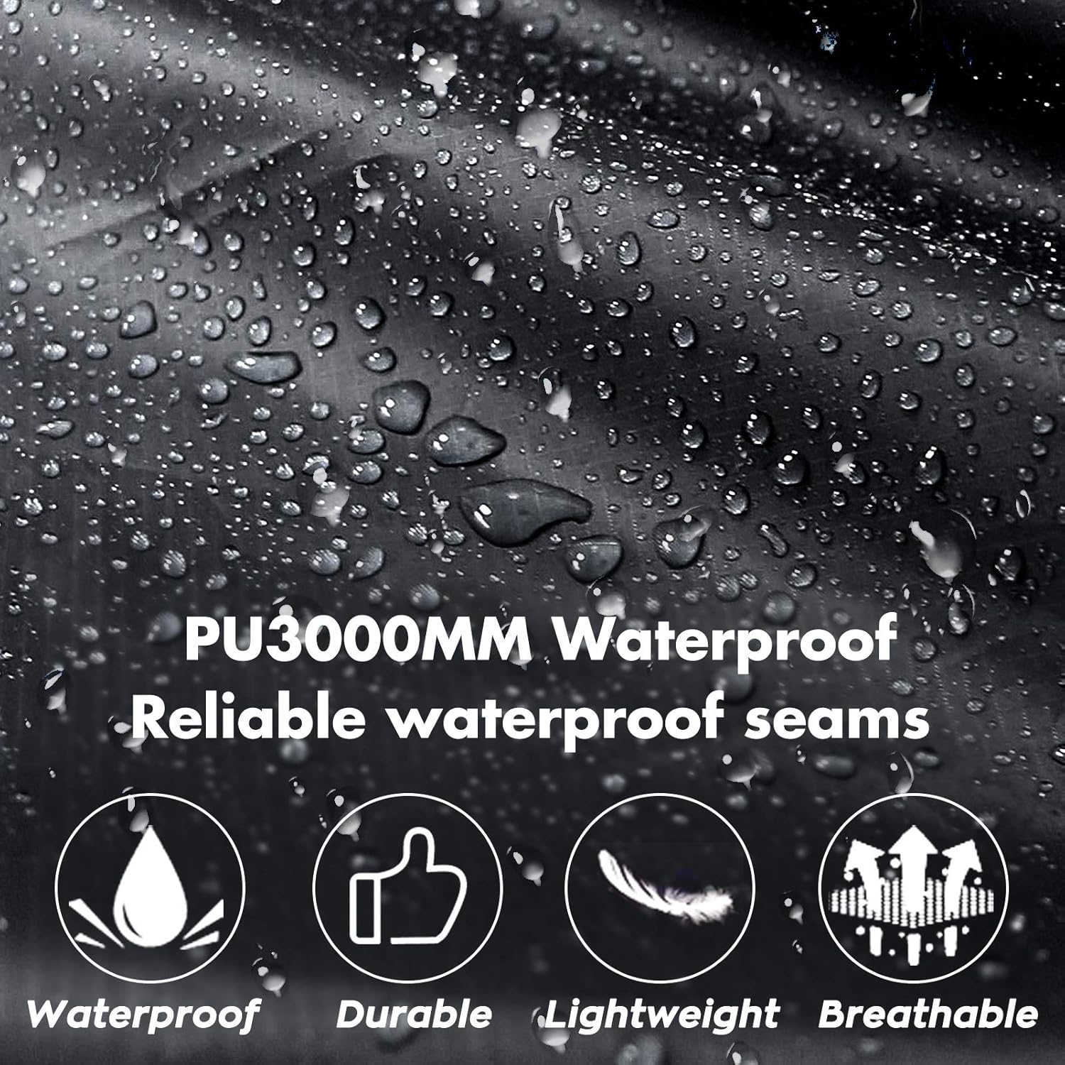 Anyoo Waterproof Rain Poncho Lightweight Reusable Hiking Hooded Coat Jacket for Outdoor Activities (X Black) at  Men’s Clothing store
