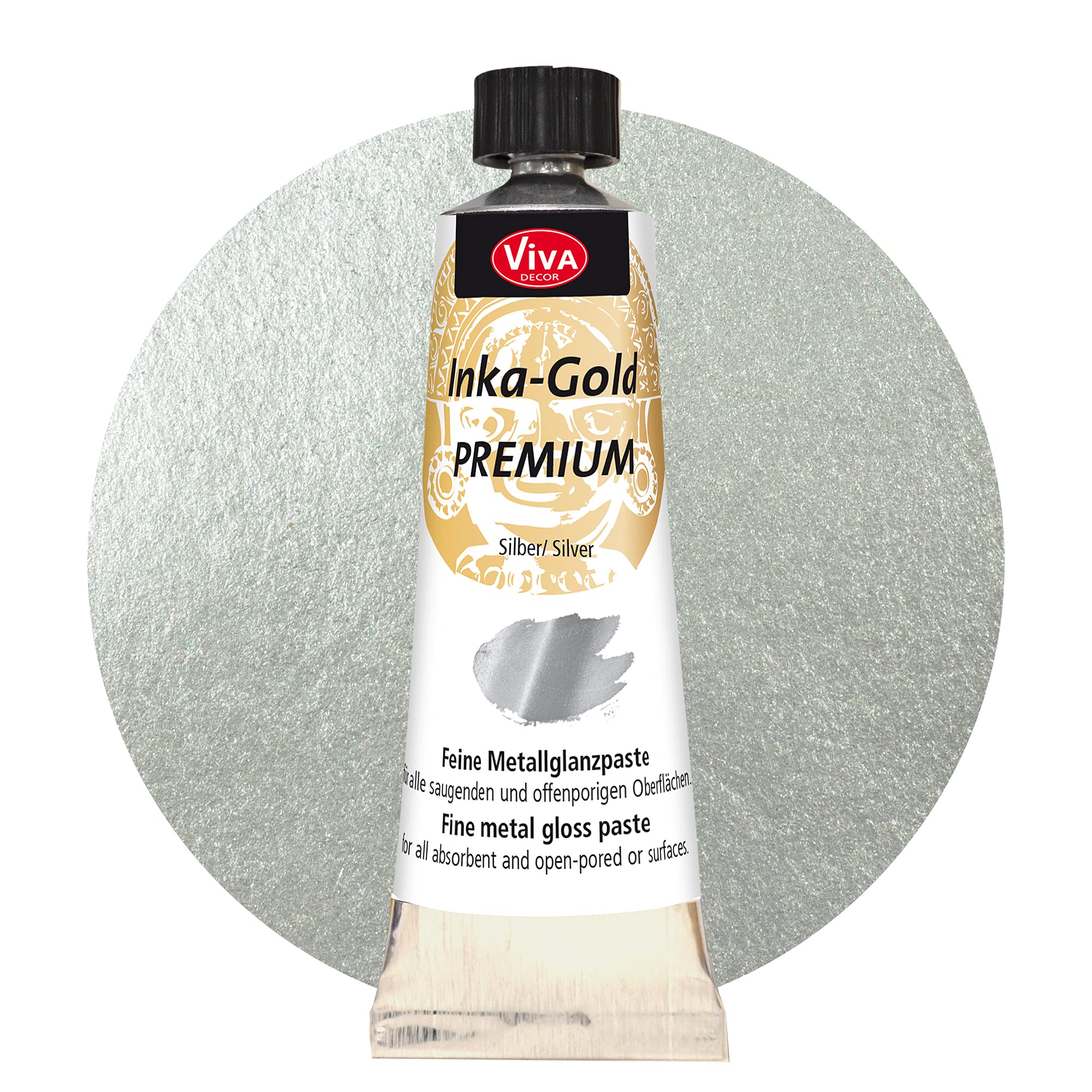 Viva Decor Inka Gold Premium Gilding Wax (902 Silver, 1,41 oz) Metallic Acrylic Paint - Craft Paint Set - Effect Paints - Craft Paints Acrylic Sets - Apply, Polish - Done! - Made in Germany