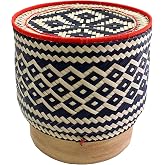 PANWA Bamboo Sticky Rice Serving Basket Thai Kratip Container 100% Handmade Traditional Village Handicrafts with Vegetable Plant Based Dye Coloring Shades Food Safe (Charcoal)