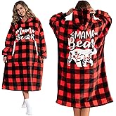 EASLIV Mama Bear Wearable Blanket Hoodie, Warm and Cozy Hoodie Blanket for Women, Mothers Day Mom Birthday Gifts from Daughter Son