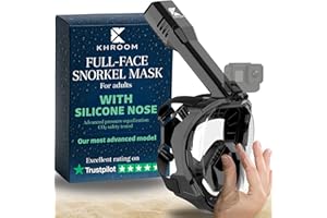 Khroom Pro Plus First Full Face Snorkel Mask for Adults with Nose Pocket for Pressure Equalizing | Snorkeling Gear / Snorkeli