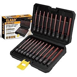 ELEAD 20-Piece 3/8 Inch Drive Extra-Long Allen Hex