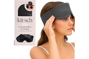 Kitsch Contour Pillow Eye Mask – Softer Than Silk Eye Mask for Sleeping, Blindfold Sleep Masks for Women & Men, No Eye Pressure, Lightweight, Eye Care, Travel Essentials - Charcoal