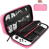 daydayup Switch Carrying Case Compatible with Nintendo Switch/Switch OLED, with 20 Games Cartridges Protective Hard Shell Travel Carrying Case Pouch for Console & Accessories