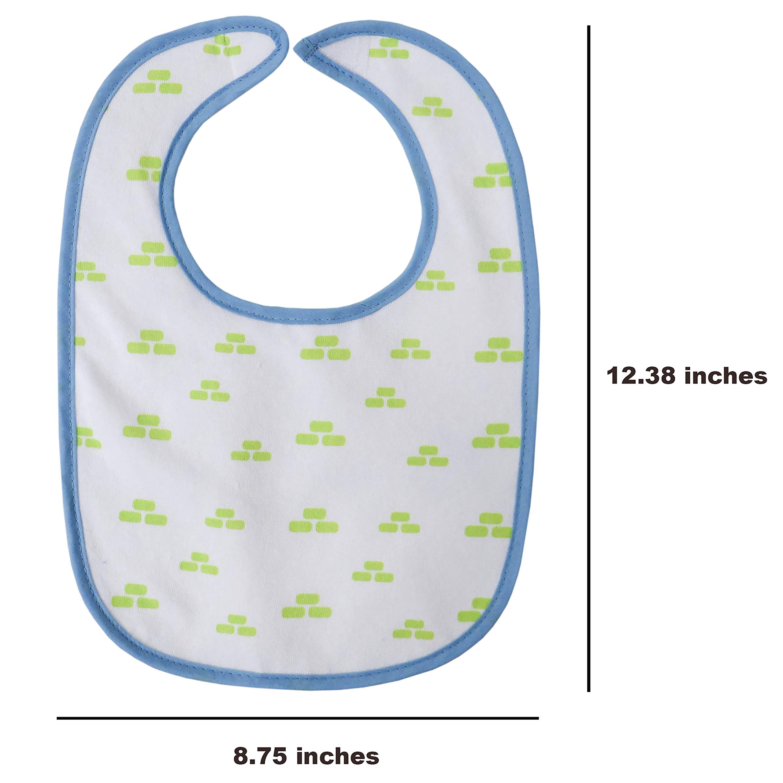 Neat Solutions 10 Pack Water Resistant Bib Set Blue/Grey Assorted, 10 Count, 0+ Months