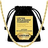 LIFETIME JEWELRY 24K Gold Rope Chain Necklace for Men Women - 2mm Diamond Cut 10X Thicker Real Gold Plated - Made in USA with Lifetime Replacement