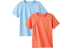 Angel season Boys Rash Guard Swim Shirt Short Sleeve UPF 50+ for Toddler Kids Teens Swimwear Rashguard Quick Dry, Size 3-14