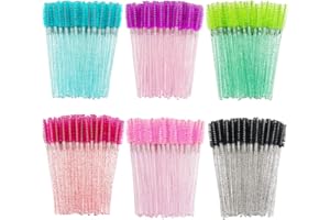 300PCS Disposable Mascara Wands Spoolie Brush Crystal Eyebrow Brushes Eyelash Extension Applicator Makeup Kits.myaokue-up (6 