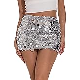 GUANYY Mini Sequin Skirt for Women Sexy Stretchy Pencil Bodycon Night Out Party Club Sparkly Skirts