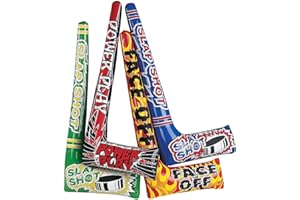 Fun Express Inflatable Hockey Sticks - Set of 12 Blow up Sticks - Hockey Birthday Party Supplies and Favor Toys
