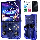 R36MAX Retro Handheld Games Console, Retro Game Console with 4.0 inch IPS HD Screen, Video Game Consoles with 64GB Memory, Portable Gaming Player for Travel, Gift for Teen or Partner, Blue