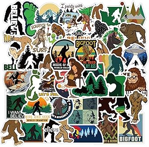 Bigfoot Sasquatch Outdoor Stickers for Water Bottles Cars Laptop Scrapbook Skateboard Motorcycle Bicycle Truck Vinyl 50pcs