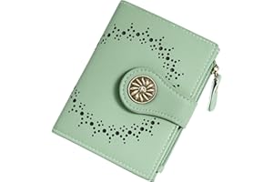 Tipmile Small Wallets Woman Leather Bifold RFID Blocking Card Holder Wallet with Zipper Coin Pocket