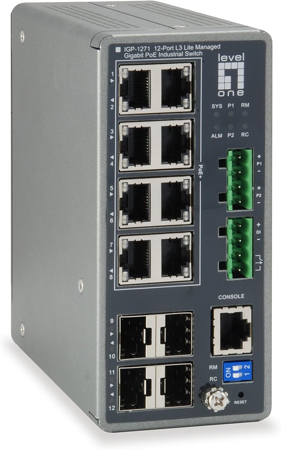 LevelOne Industrial Switch 12Port L3 Lite Gigabit PoE Amazon.de