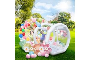 GAONALA Inflatable Bubble House Domefor Kids and Adults, Clear PVC Bubble Balloon House with Tunnel, Air Blower, Air Pump White Inflatable House Dom for Party (Clear, 8.2FT)