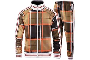 Aeeleire Track Suits for Men Set Plaid Tracksuit Mens Sweatsuits 2 Piece Sport Jogger Sweat Suits Clothes Jogging Outfits