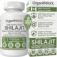 Shilajit 500mg 25:1 Extract 25,000mg (DHE) PER SINGLE CAPSULE 50% Fulvic Acid 120 Capsule Value Size Bottle Highest Potency P