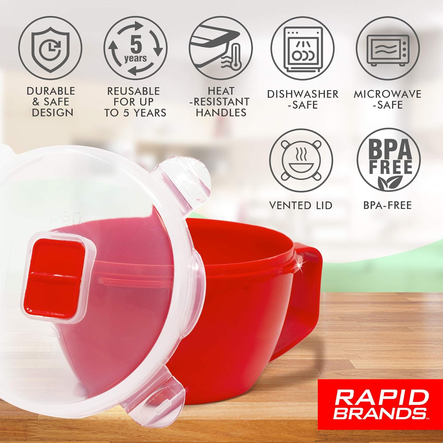  | Rapid Noodle/Soup Bowl| Microwave Soup & Noodles in Minutes | Perfect for Dorm, Small Kitchen, or Office | Dishwasher-Safe, Microwaveable, BPA-Free: Soup Bowls