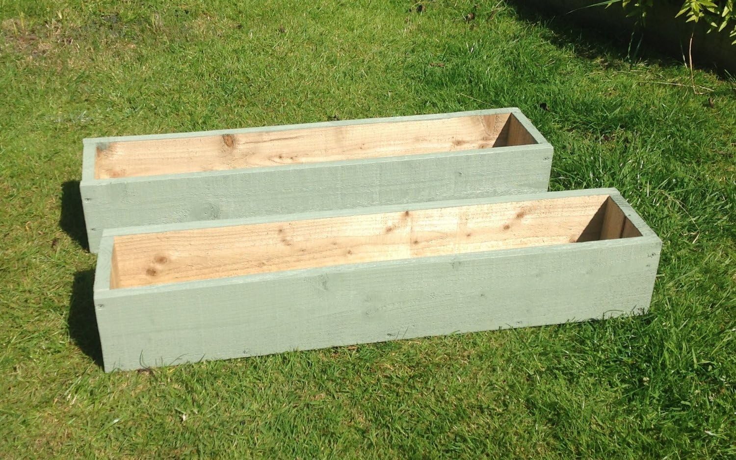 2 x Extra Large 4ft 10inch / 146cm Long Wooden Garden Planters