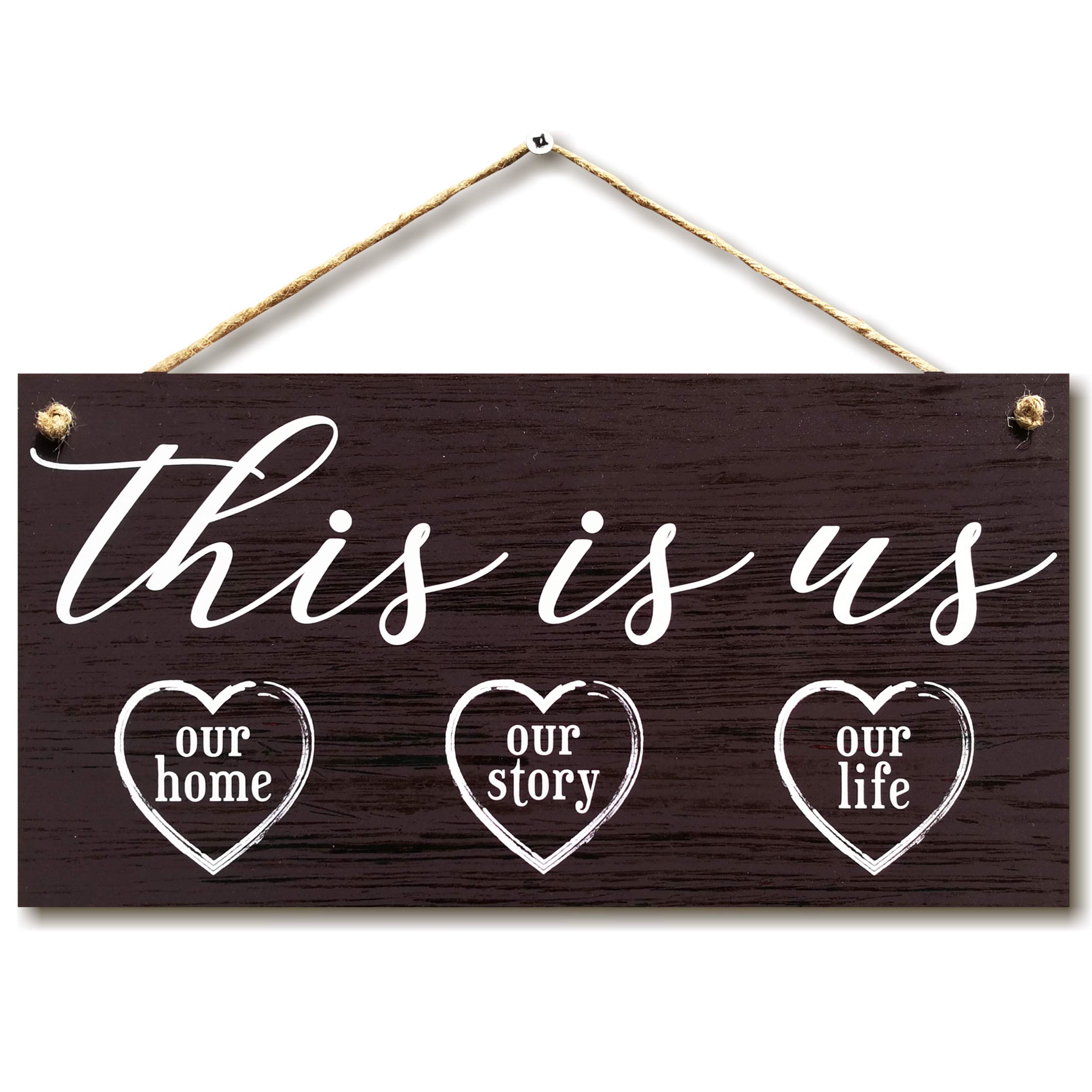 CARISPIBET This is us | Romantic home decoration sign, inspirational sign, house accessory 6" x 12''