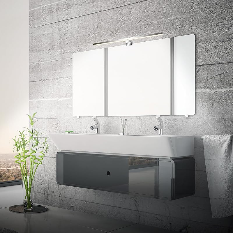 - Lampada specchio bagno 2 in 1 montaggio, IP44 protezione dagli spruzzi d'acqua, luce specchio bagno, 50 x 10,5 x 4 cm, cromo