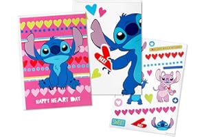 Hallmark Disney Lilo & Stitch Valentine's Day Sticker Card Assortment for Kids (24 Note Cards, Sticker Sheets and Envelopes)