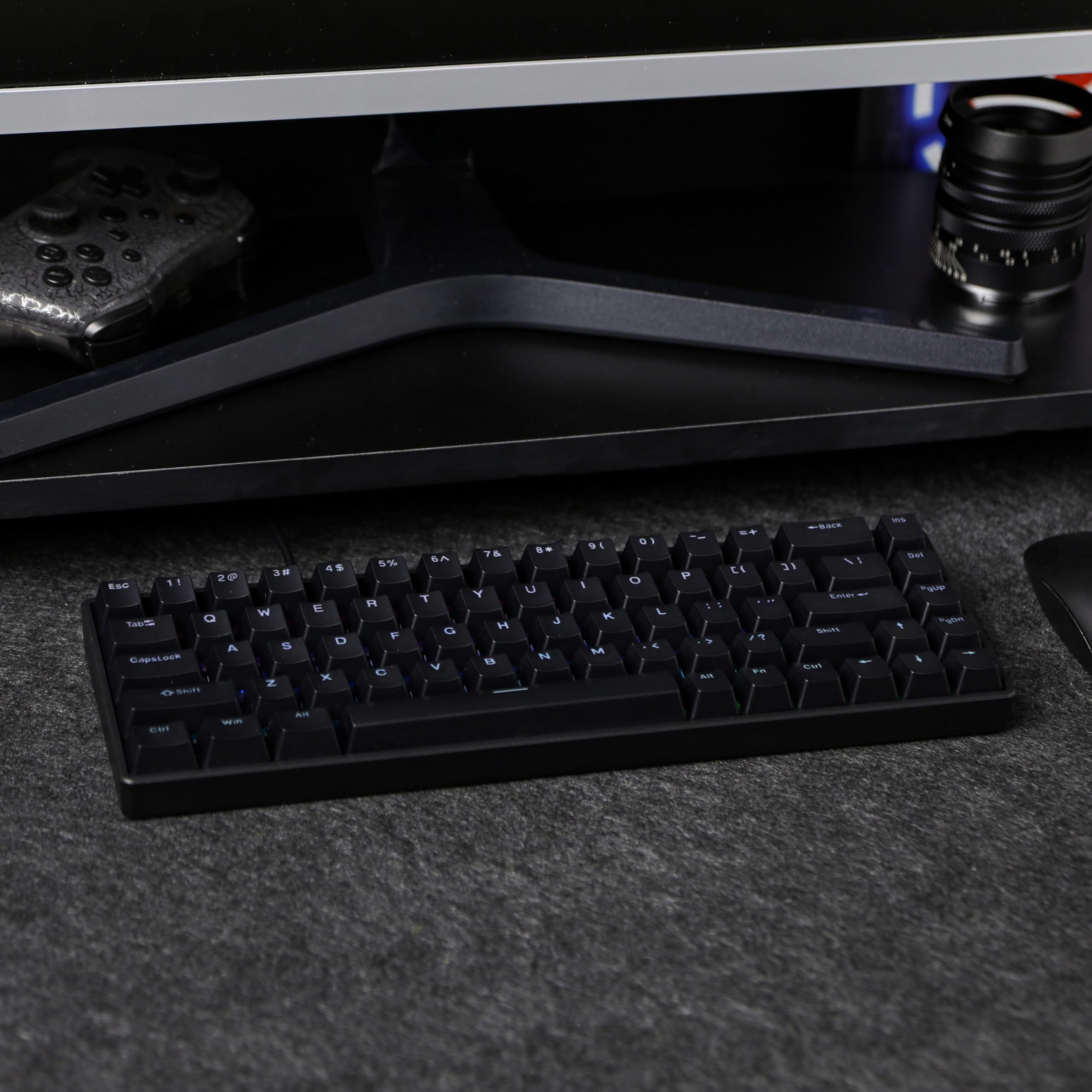 VTER Fighting68 HE Magnetic Gaming Keyboard with Adjustable Actuation, 0.08mm RT Precision, 8K Polling Rate, 68-Key Compact USB-C Wired Keyboard, Hot-Swappable, RGB Backlit (Black)