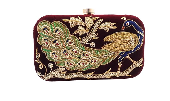 Himalaya Handicrafts fashionable embroidered Clutch Purse for girls, Bride and Womens Parties/Wedding/festivals/Casual and special evenings.