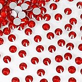 DONGZHOU 1440pcs Flatback Rhinestones, Round Crystal Glass Diamantes Gems for Nail Art DIY Crafts Clothes Shoes Decorations,Non Hotfix Light Siam SS10(2.6-2.8mm)