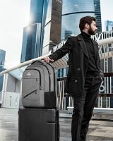 MATEIN 17 Inch Laptop Backpack Water Resistant Anti Theft TSA USB Port Grey view 8