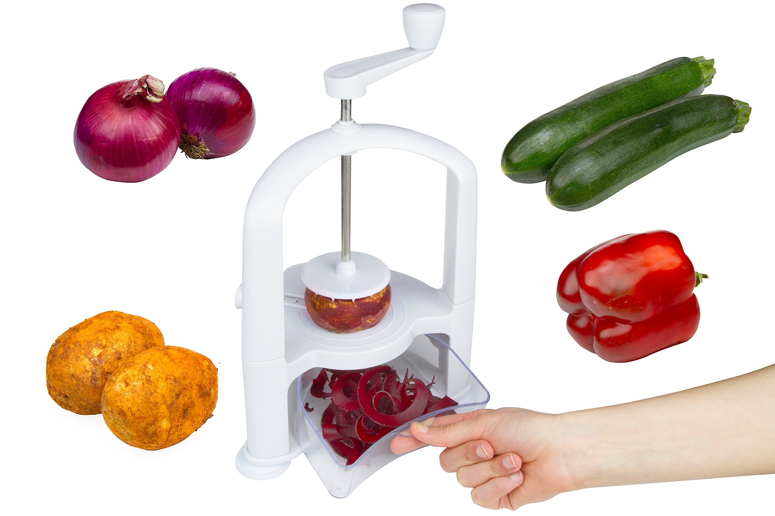 Brieftons Vertico Spiralizer: Vegetable Spiral Slicer, Fresh Veggie Spaghetti & Pasta Maker for Low Carb Healthy Vegetable Meals