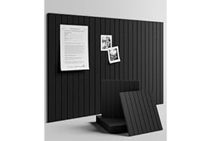 Fluxynara Large Felt Bulletin Board 36" x 24" Cork Board Alternative-6 Pack with 40 Safe Removable Adhesive Tabs, Cork Boards for Walls Cork Board for Home Office Classroom Pin Board (Black)